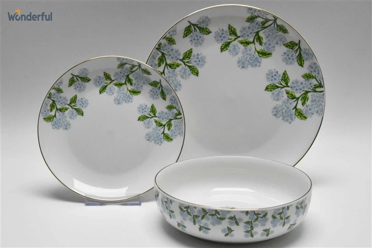 Floral Ceramic Dinnerware Set With Gold Rim factory