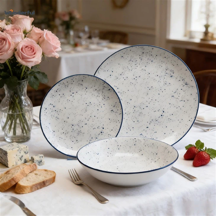 Wonderful Blue Speckled Ceramic Dinnerware Set suppliers