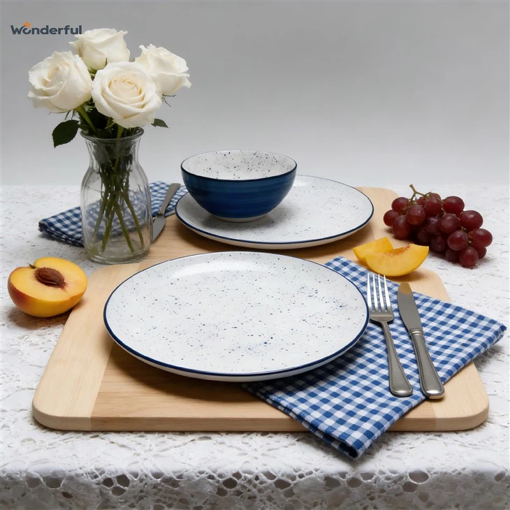 Wonderful Blue Speckled Ceramic Dinnerware Set factory