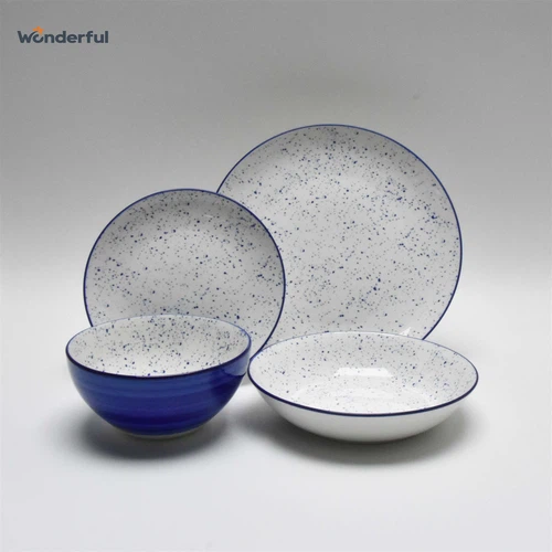 Wonderful Blue Speckled Ceramic Dinnerware Set Wonderful Blue Speckled Ceramic Dinnerware Set
