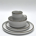 16pcs سفید چمکدار ڈنر کا سامان اسپیکل کے ساتھ