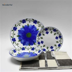 Wonderful Blue Floral Ceramic Dinnerware Set Wonderful Blue Floral Ceramic Dinnerware Set