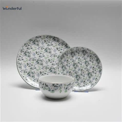 Wonderful Blue-Green Floral Ceramic Dinnerware Set Wonderful Blue-Green Floral Ceramic Dinnerware Set